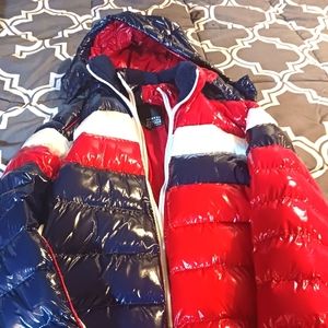 Women patent leather bubble jacket size 2x used